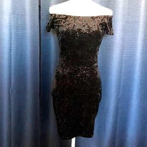 Used Windsor black right off the shoulder dress